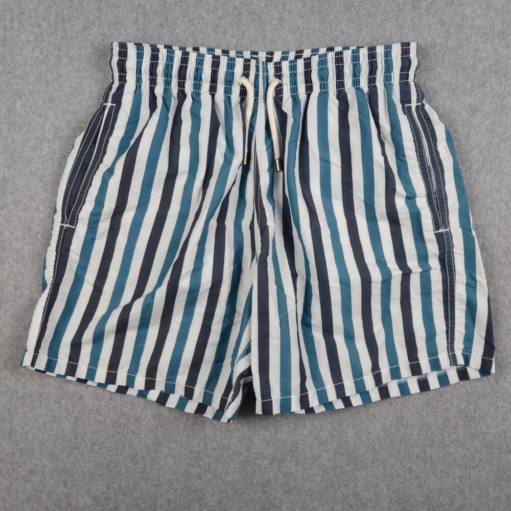 Solid & Striped Mens Large The Classic Swim Shorts Blue Stripe Drawstring